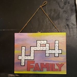 Custom family scrabble painting